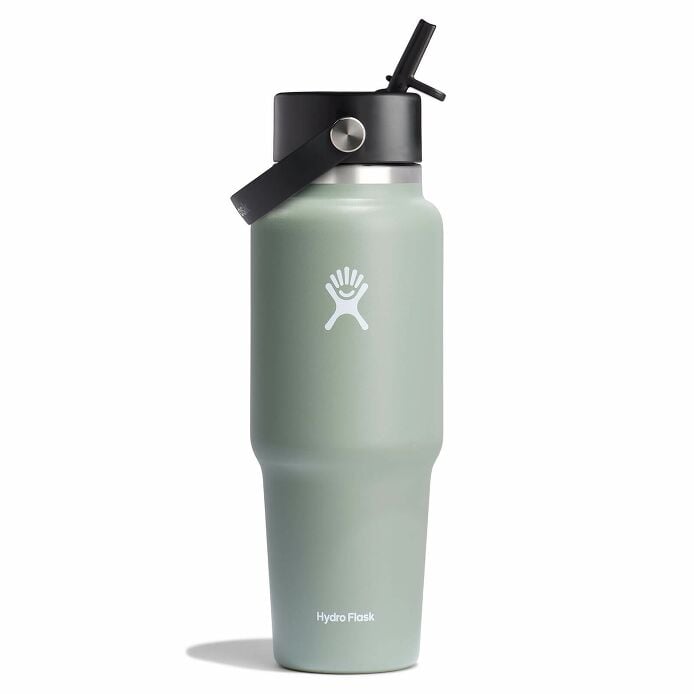 32 oz Wide Mouth Travel Bottle with Flex Straw Cap - Agave H3