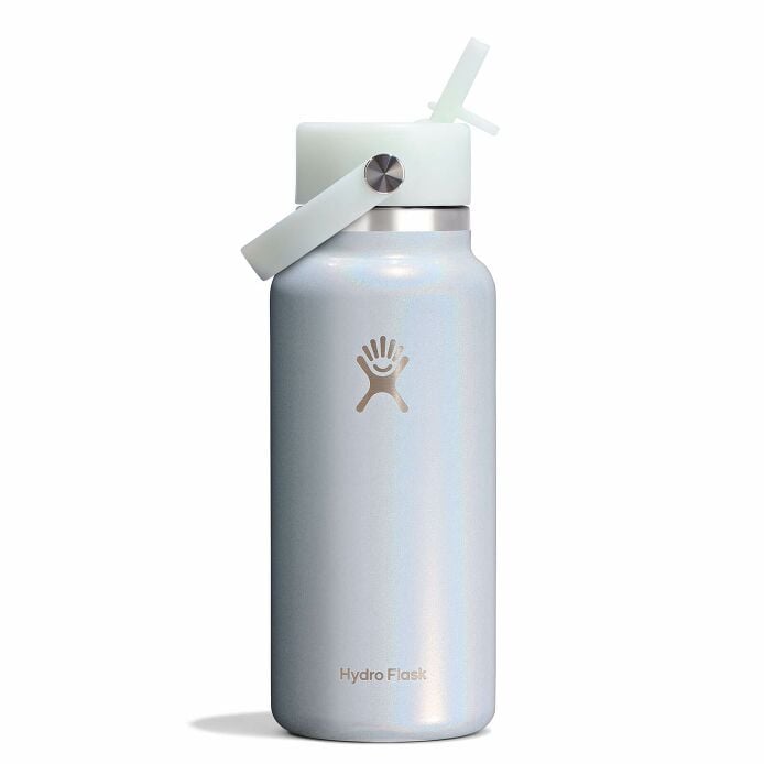 32 oz Wide Mouth with Flex Straw Cap - Glimmer Blue L0